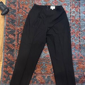 Oscar de la Renta Black suit red pin stripes